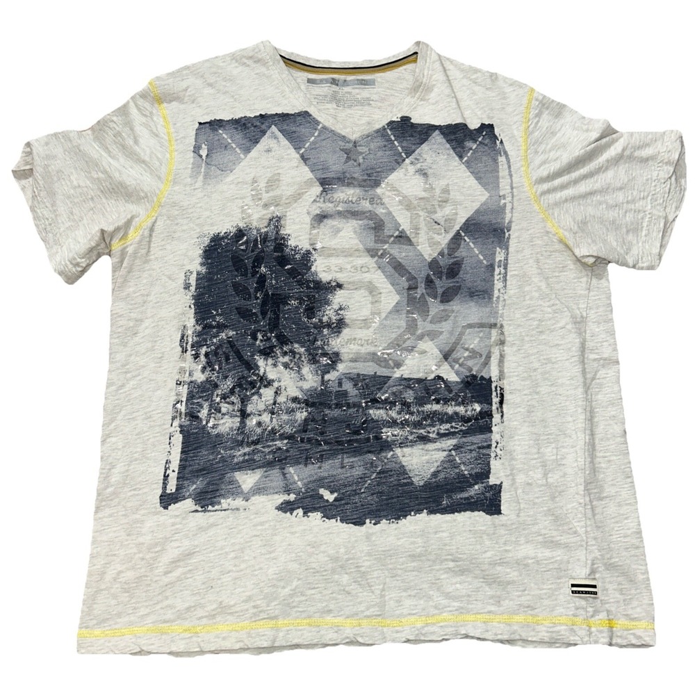 Vintage‎ Sean John Short Sleeve Shirt, Y2K, Yellow Stitching, Mens Xl